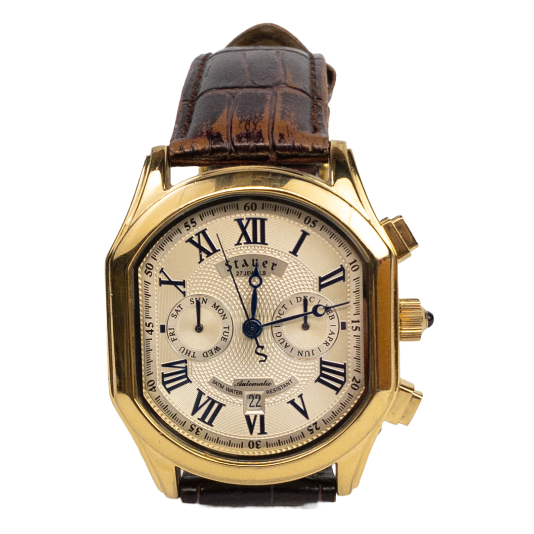 Stauer 'Meisterzeit' Triple Calendar Watch