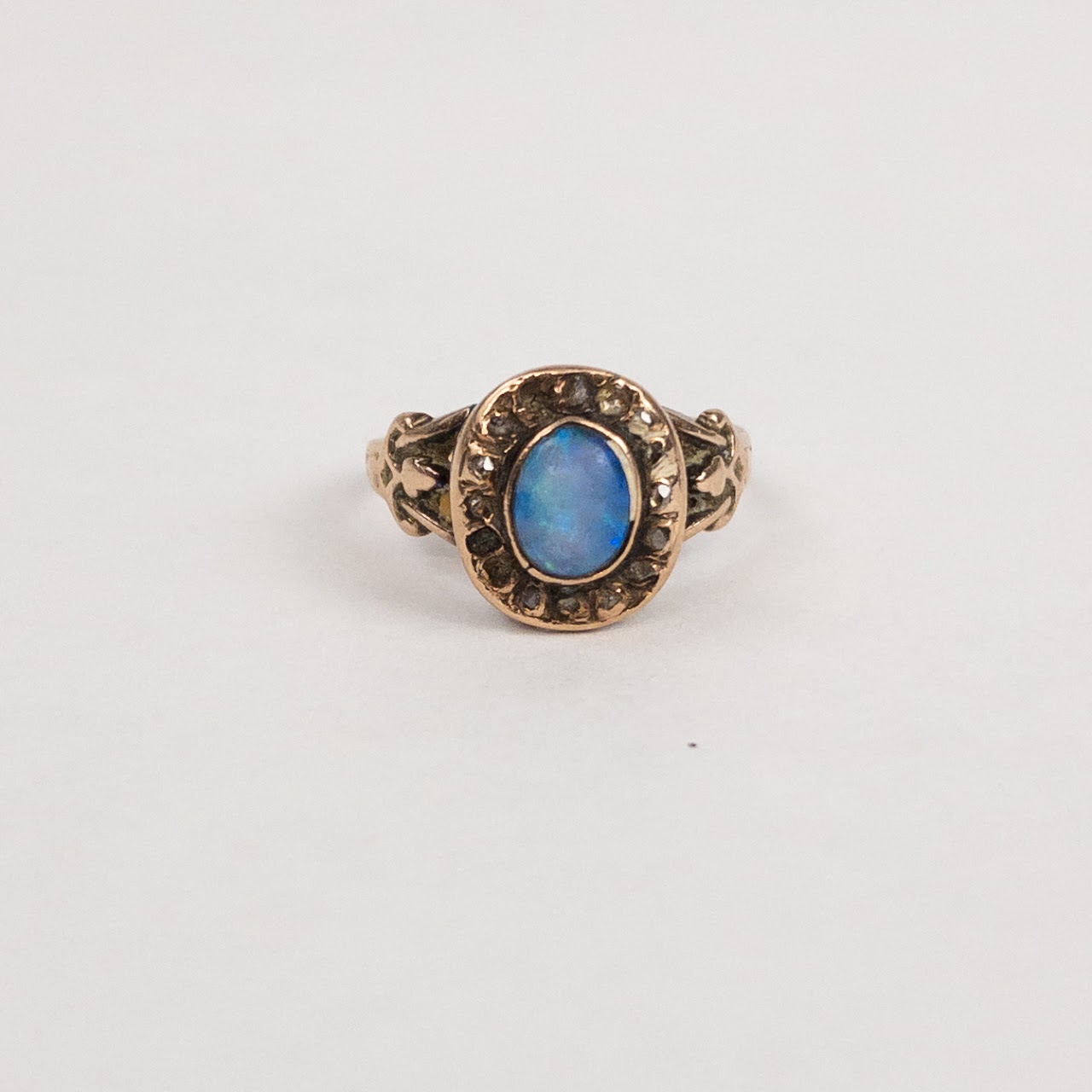 Vintage Art Nouveau 10K Gold  Opal Ring