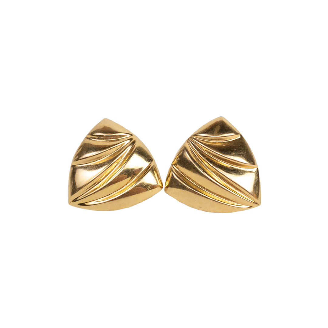 14K Gold Art Deco Revival Reuleaux Earrings