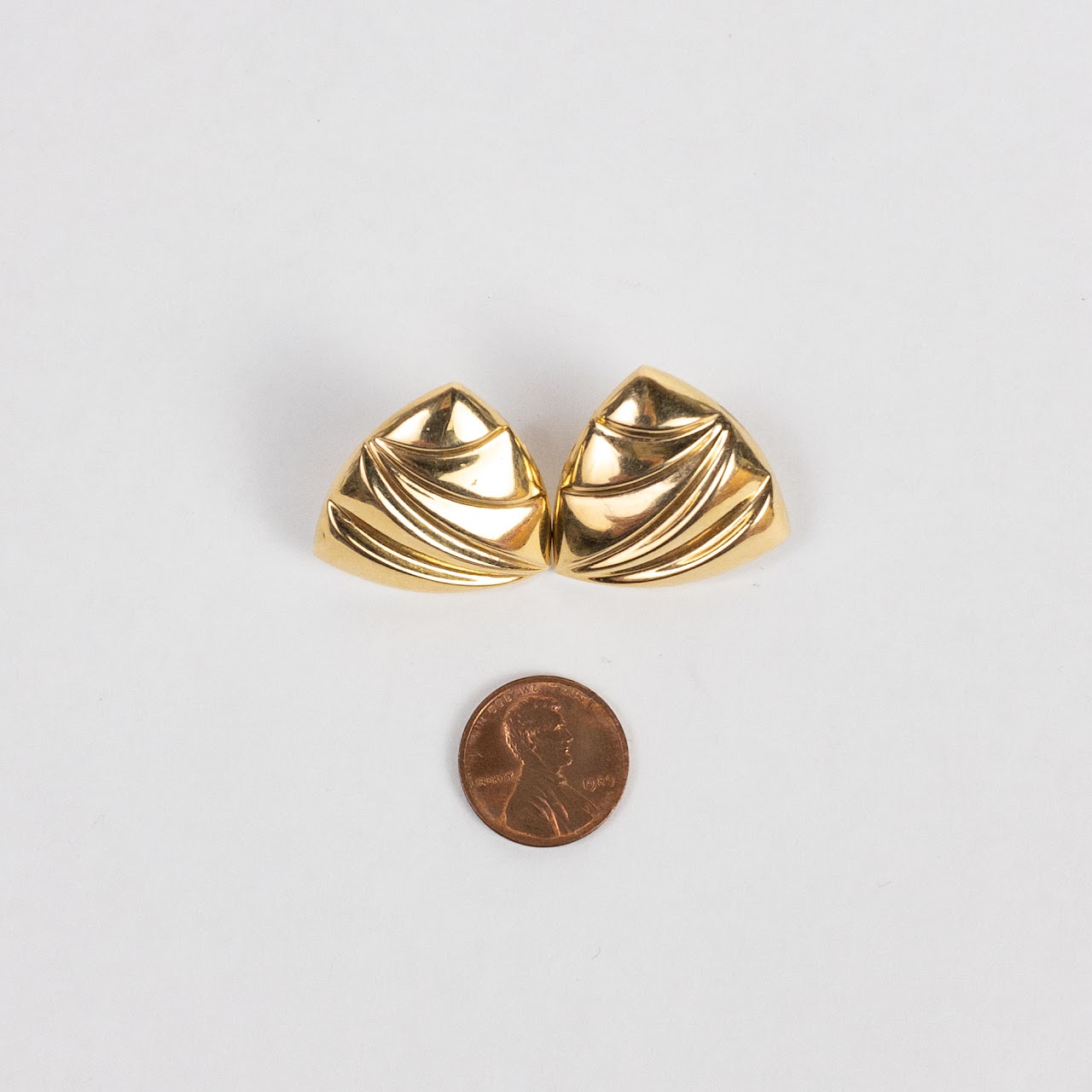 14K Gold Art Deco Revival Reuleaux Earrings