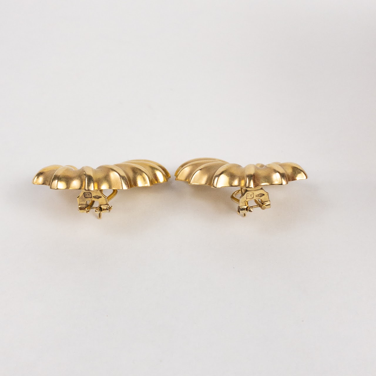 14K Gold Ridged Earrings