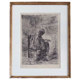 Jozef Israels Signed 'The Hearth' Etching