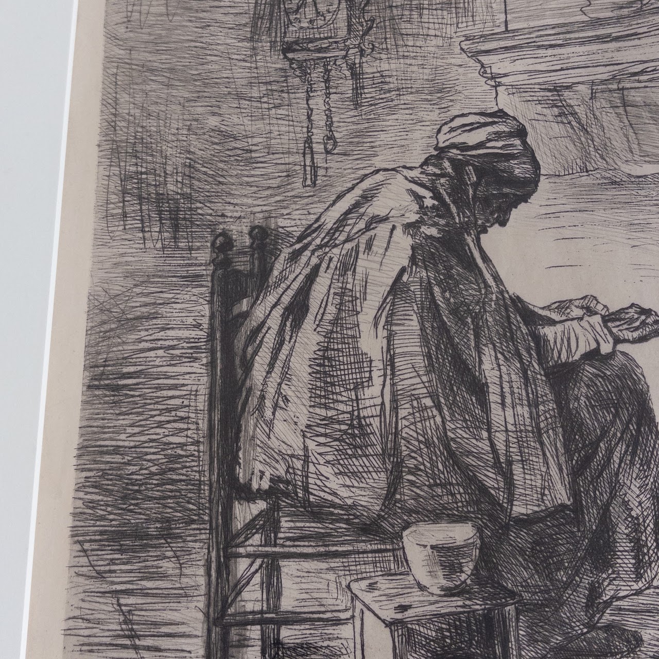 Jozef Israels Signed 'The Hearth' Etching