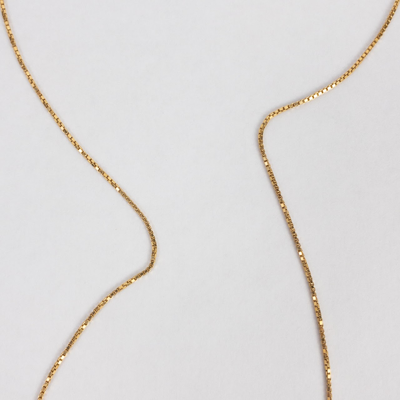 18K Gold Box Chain Necklace