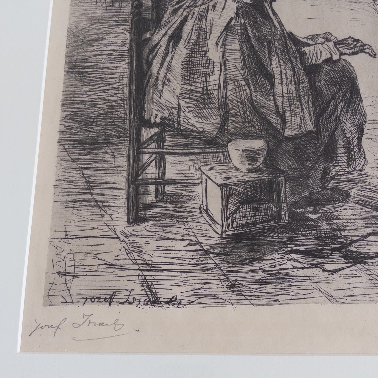 Jozef Israels Signed 'The Hearth' Etching