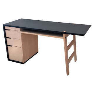 Contemporary Ebonized Maple Desk