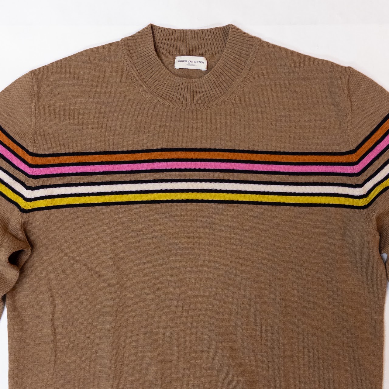 Dries Van Noten Striped Brown Sweater