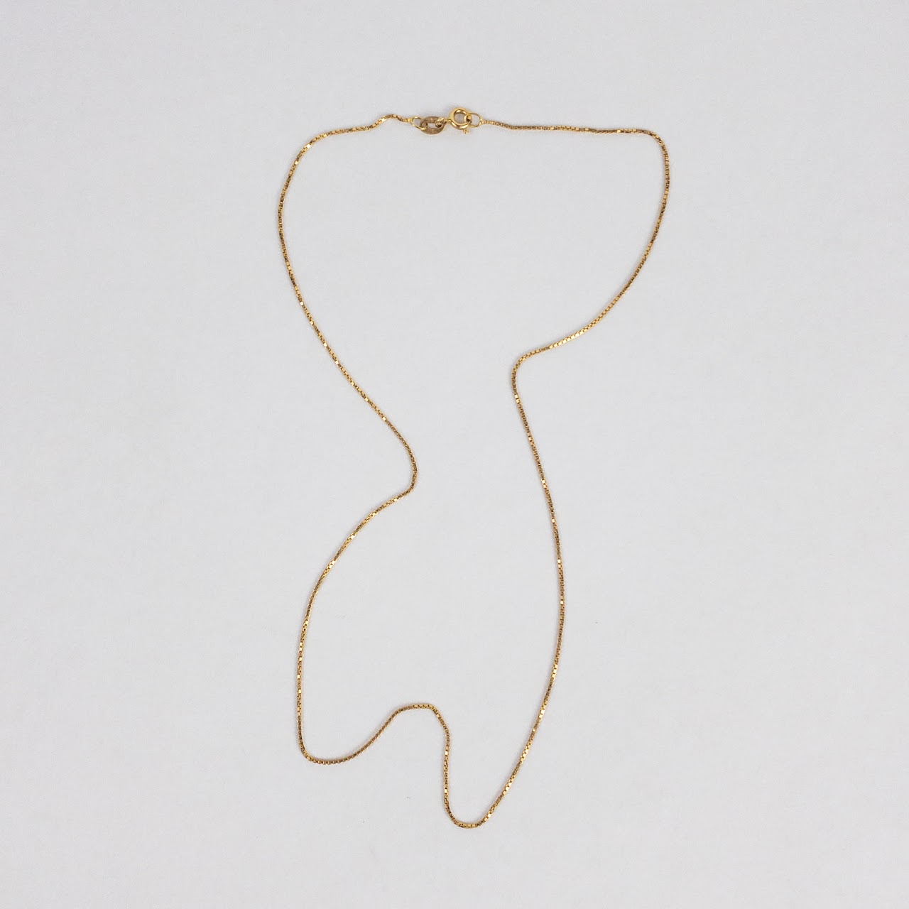 18K Gold Box Chain Necklace