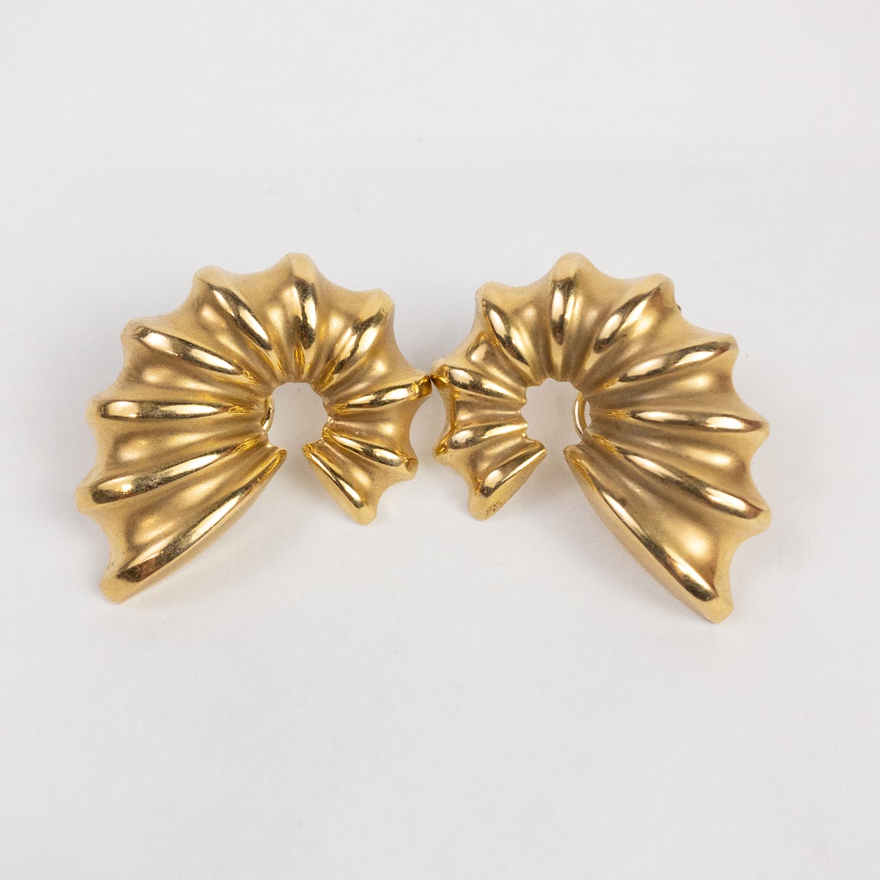 14K Gold Ridged Earrings