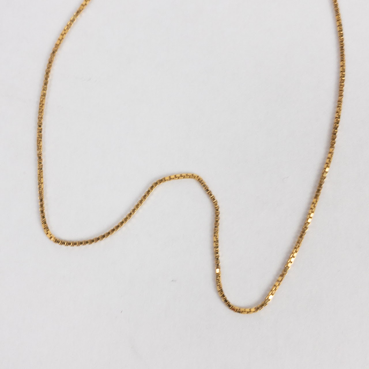 18K Gold Box Chain Necklace