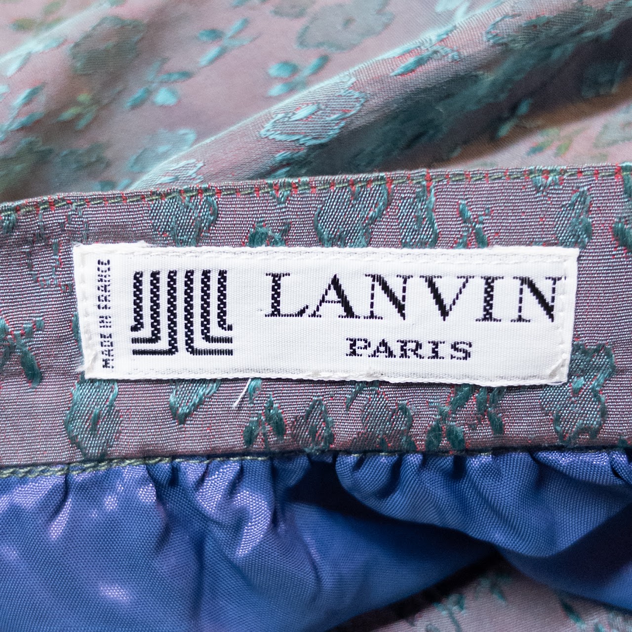 Lanvin Vintage Shot Silk Skirt Suit