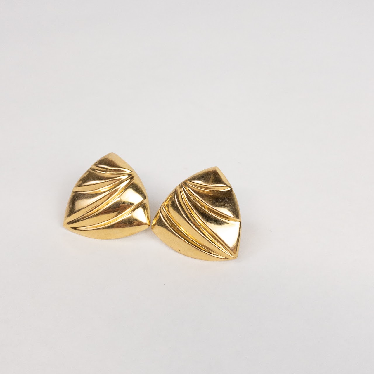 14K Gold Art Deco Revival Reuleaux Earrings