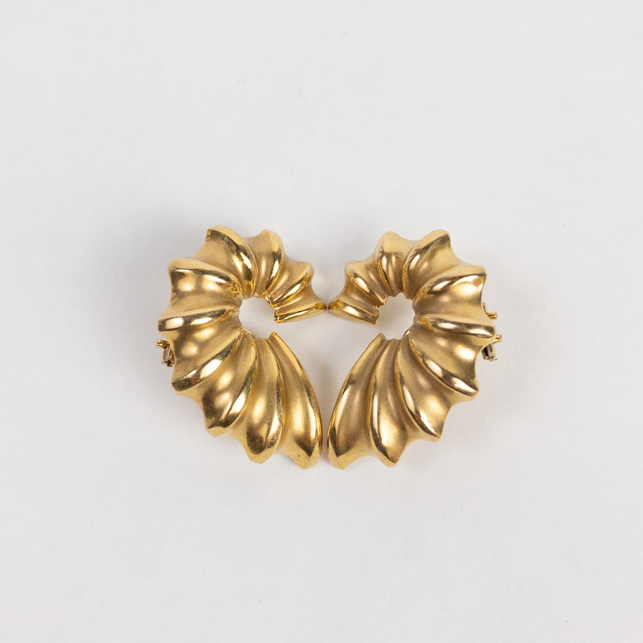 14K Gold Ridged Earrings