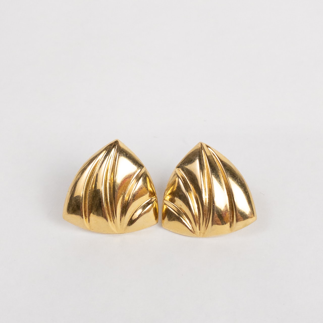 14K Gold Art Deco Revival Reuleaux Earrings