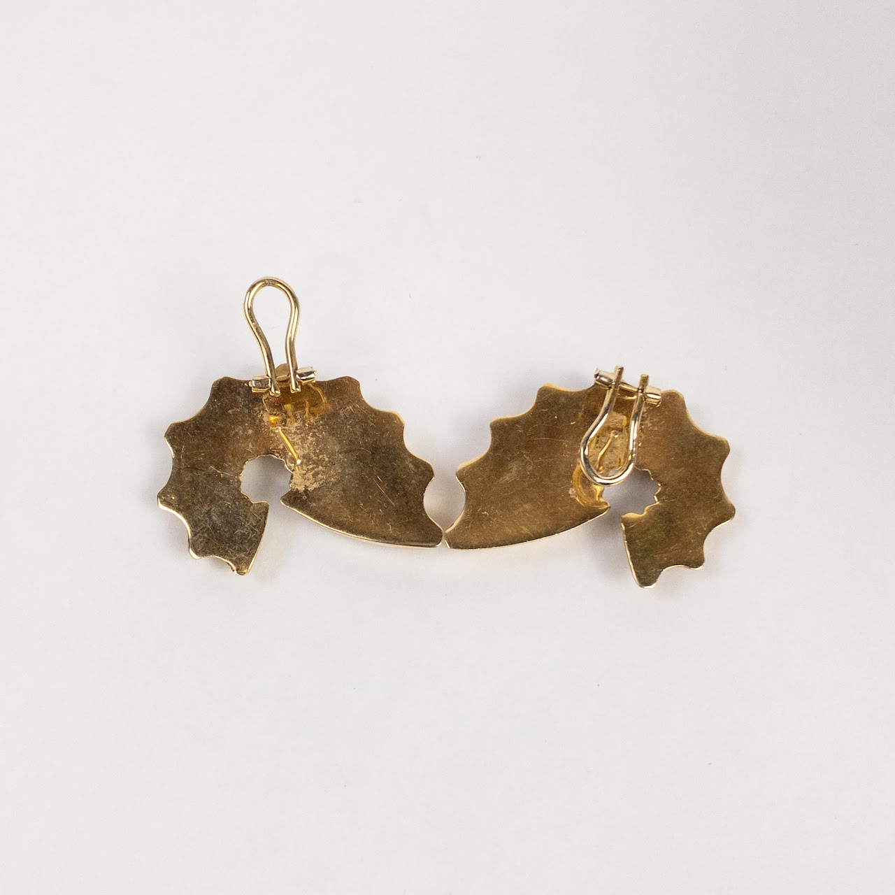 14K Gold Ridged Earrings