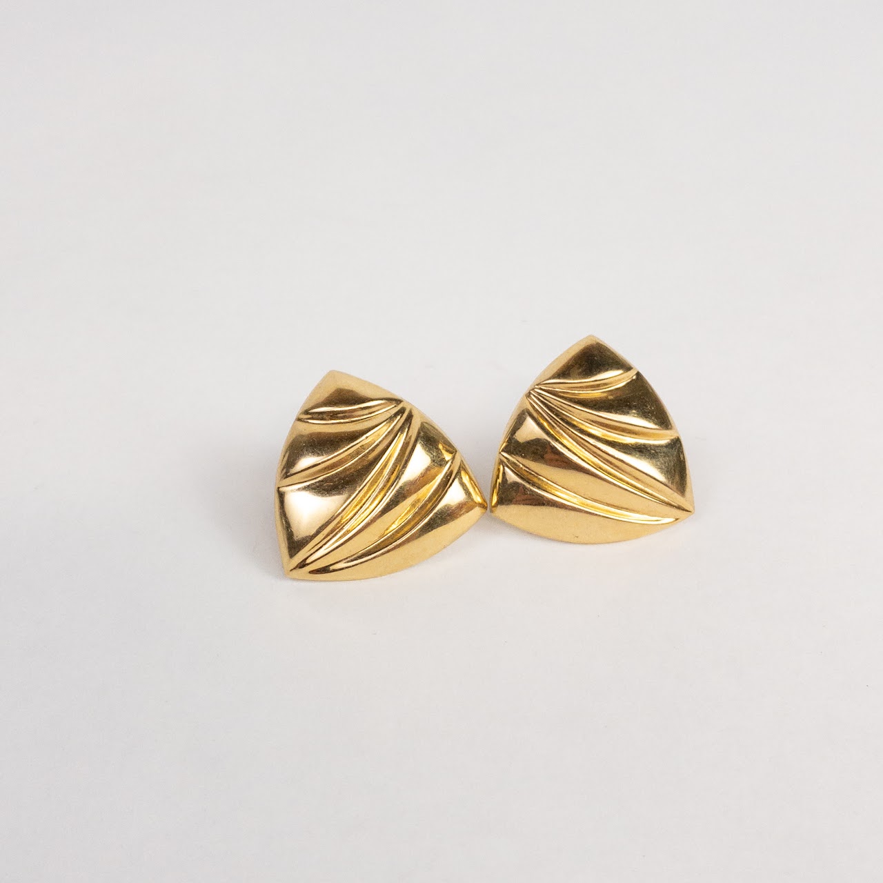 14K Gold Art Deco Revival Reuleaux Earrings