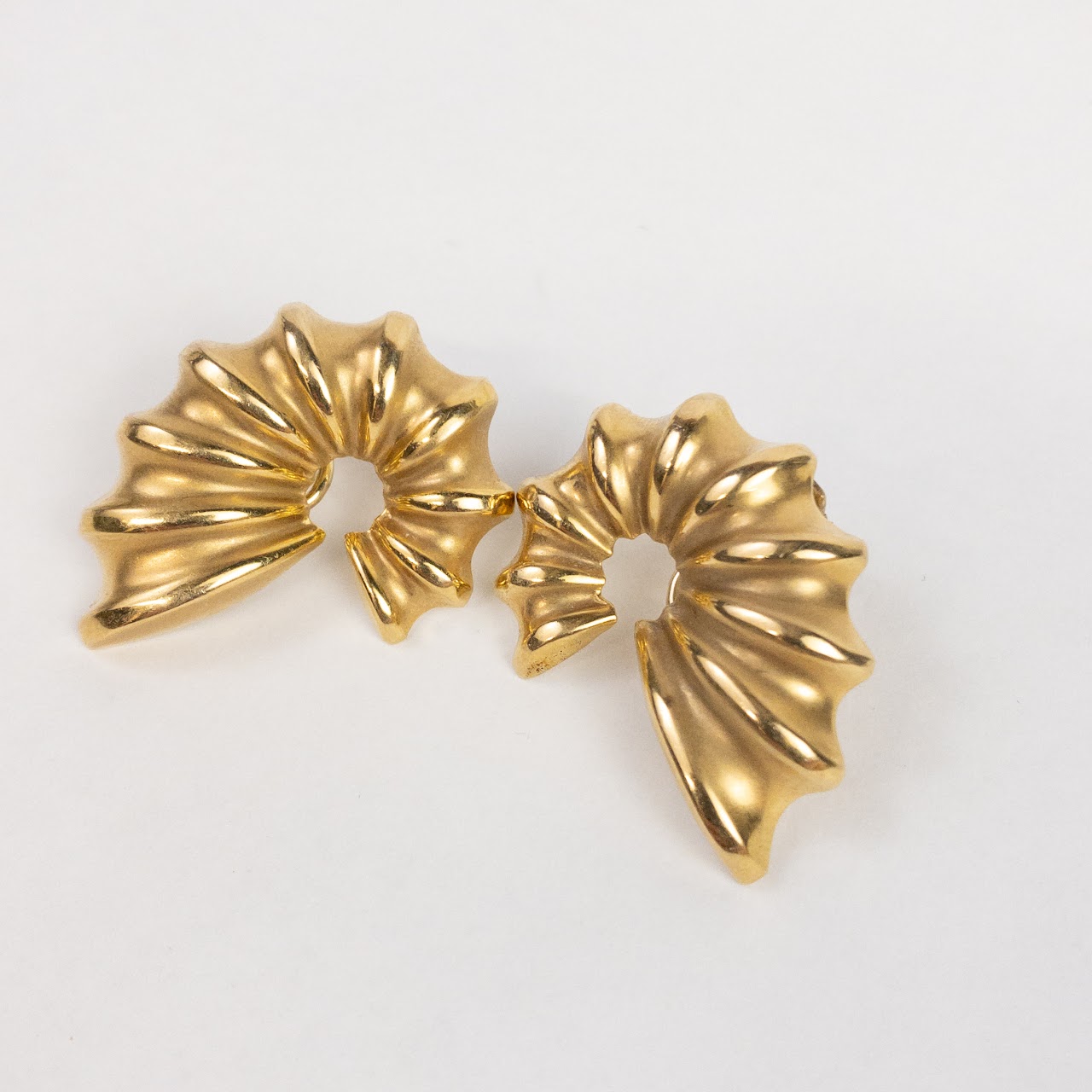 14K Gold Ridged Earrings