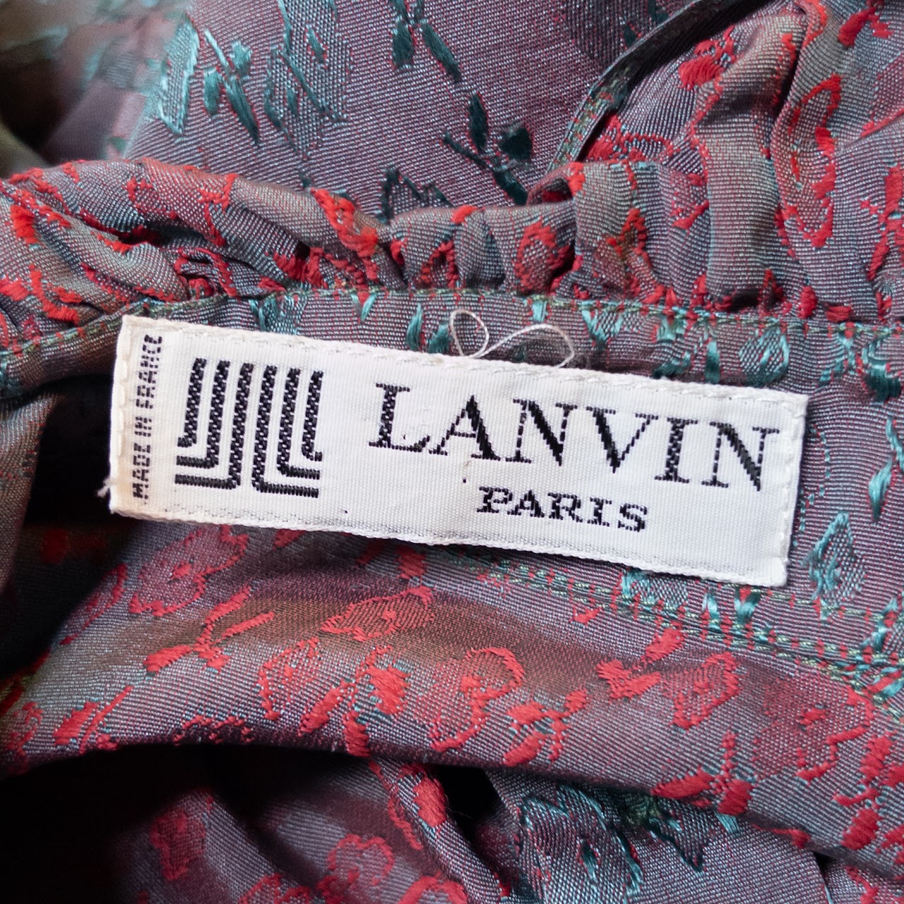 Lanvin Vintage Shot Silk Skirt Suit