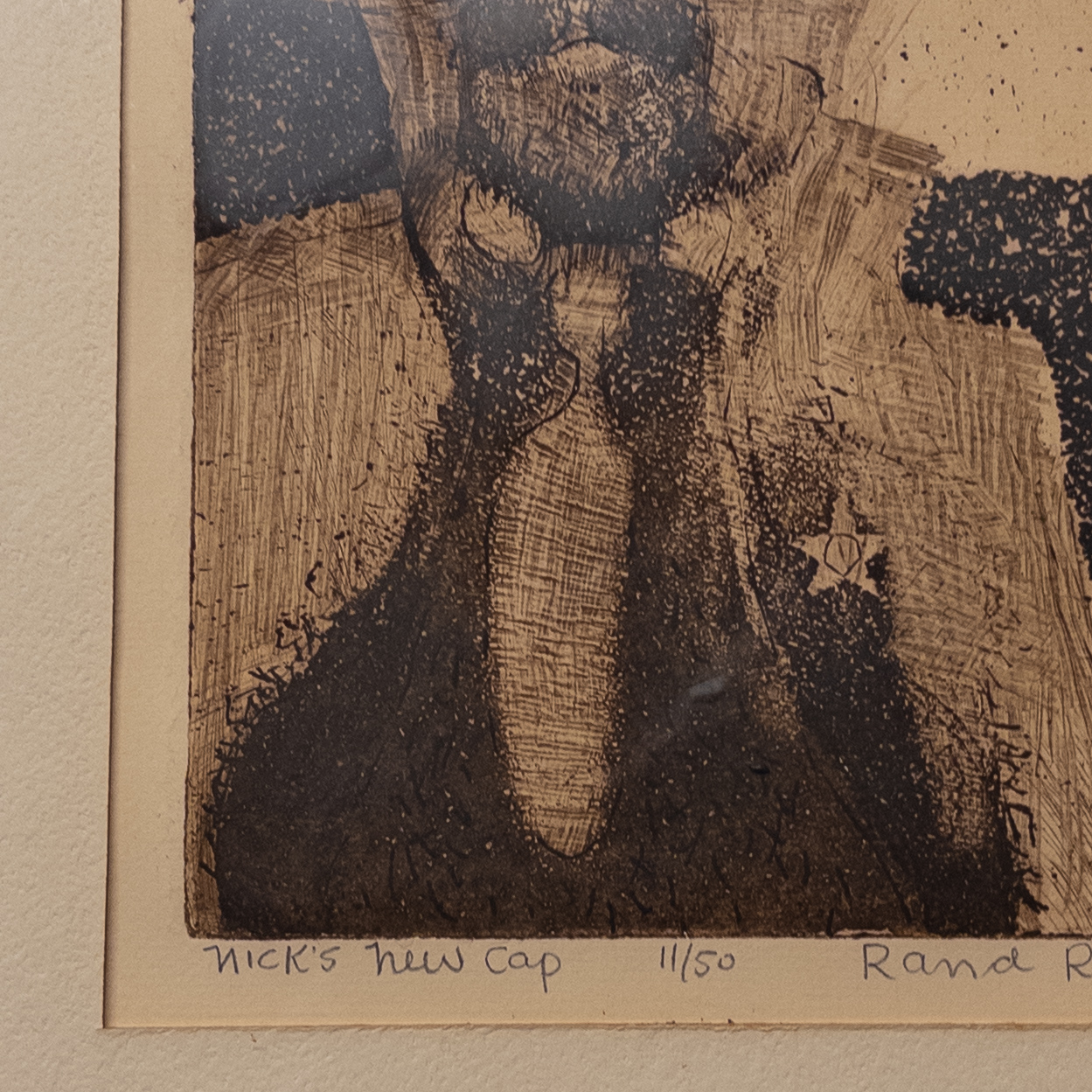 Rand Robbin Signed 'Nick's New Cap' Etching