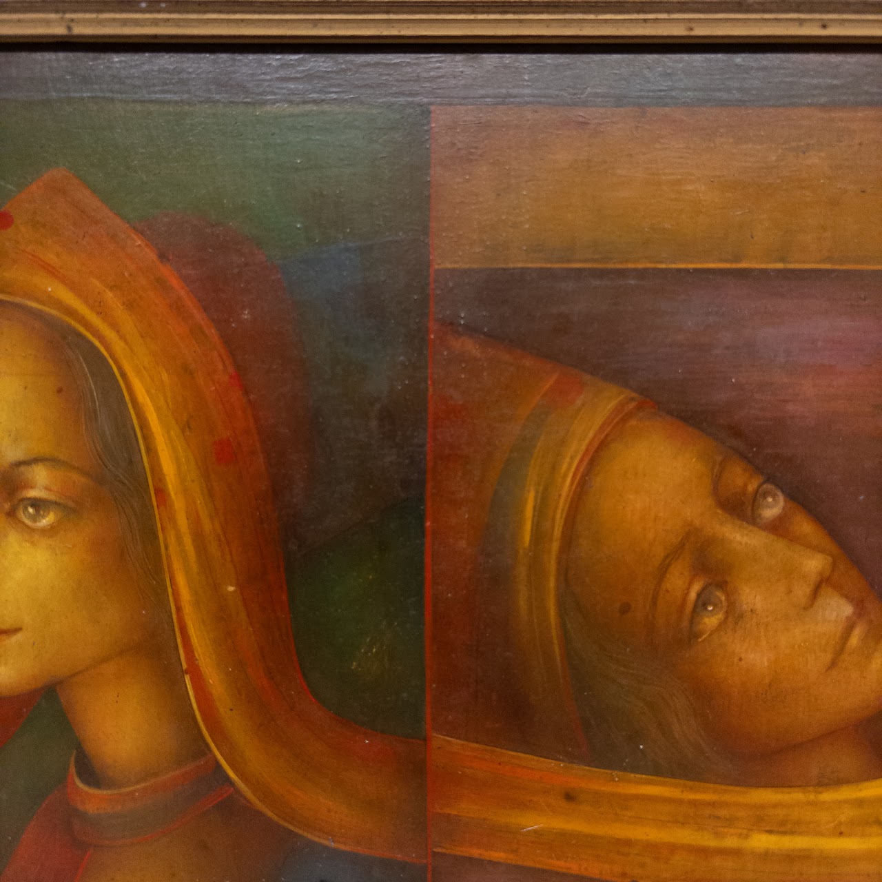 Mikhail Aleksandrov Signed Double Portrait Oil Painting