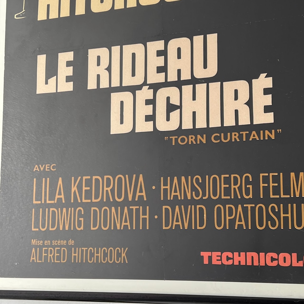 Alfred Hitchcock 'Torn Curtain' Original French Movie Poster