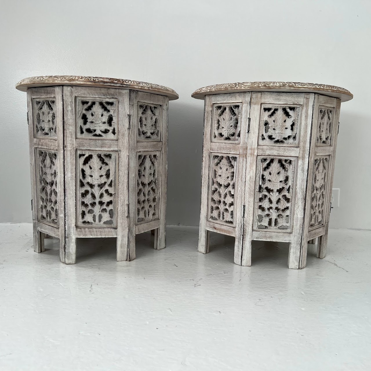 Moroccan Style Folding Accent Table Pair