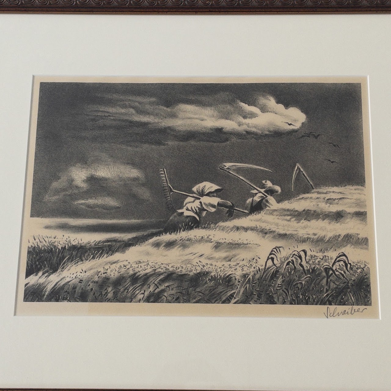 Georges Schreiber Signed 'Going Home' Lithograph