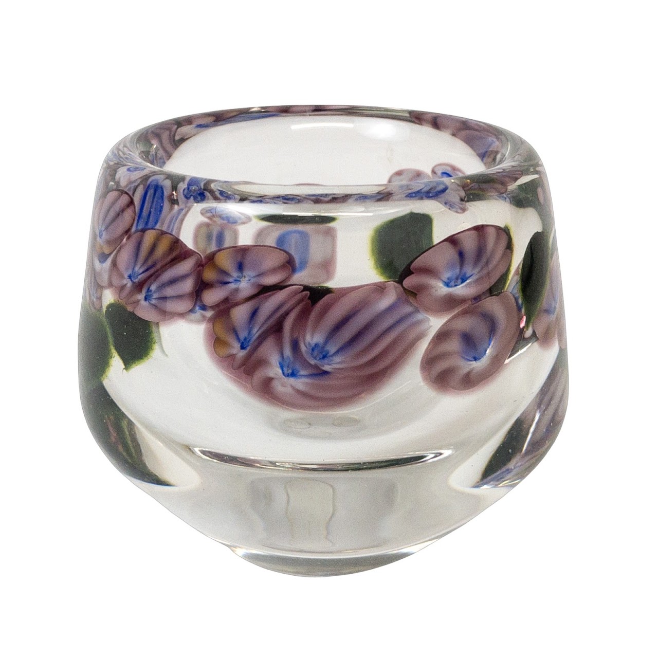 Art Glass SIGNED Short Vase