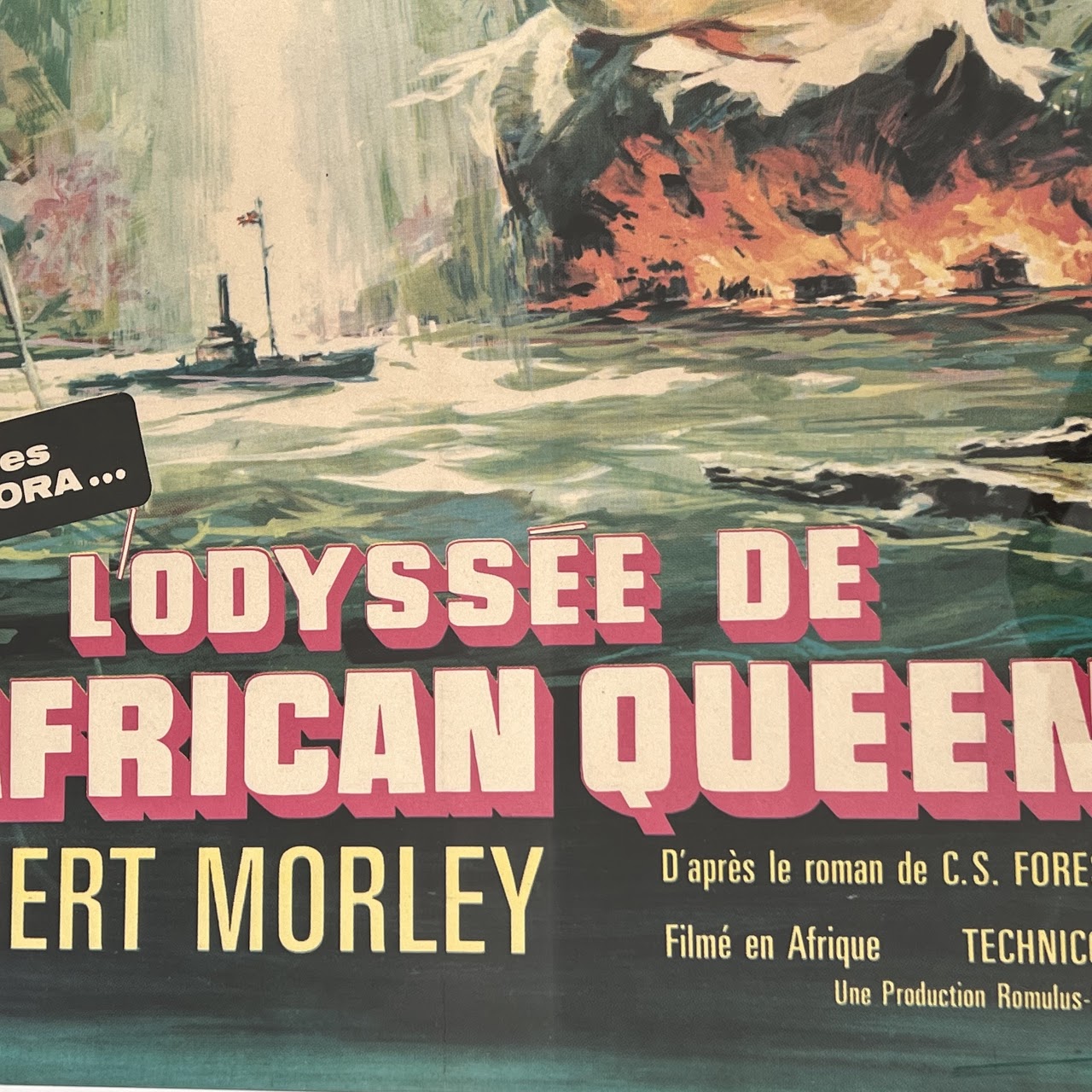 Bogart & Hepburn 'The African Queen' Original French Movie Poster