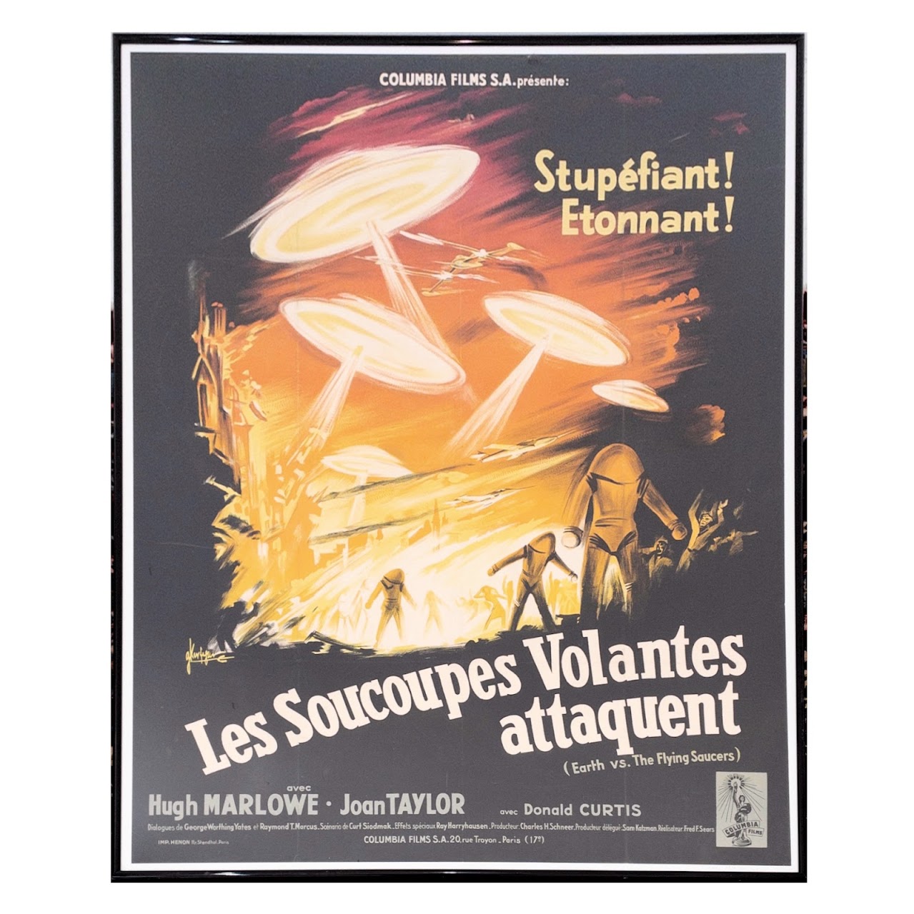 'Earth vs the Flying Saucers' Original French Movie Poster