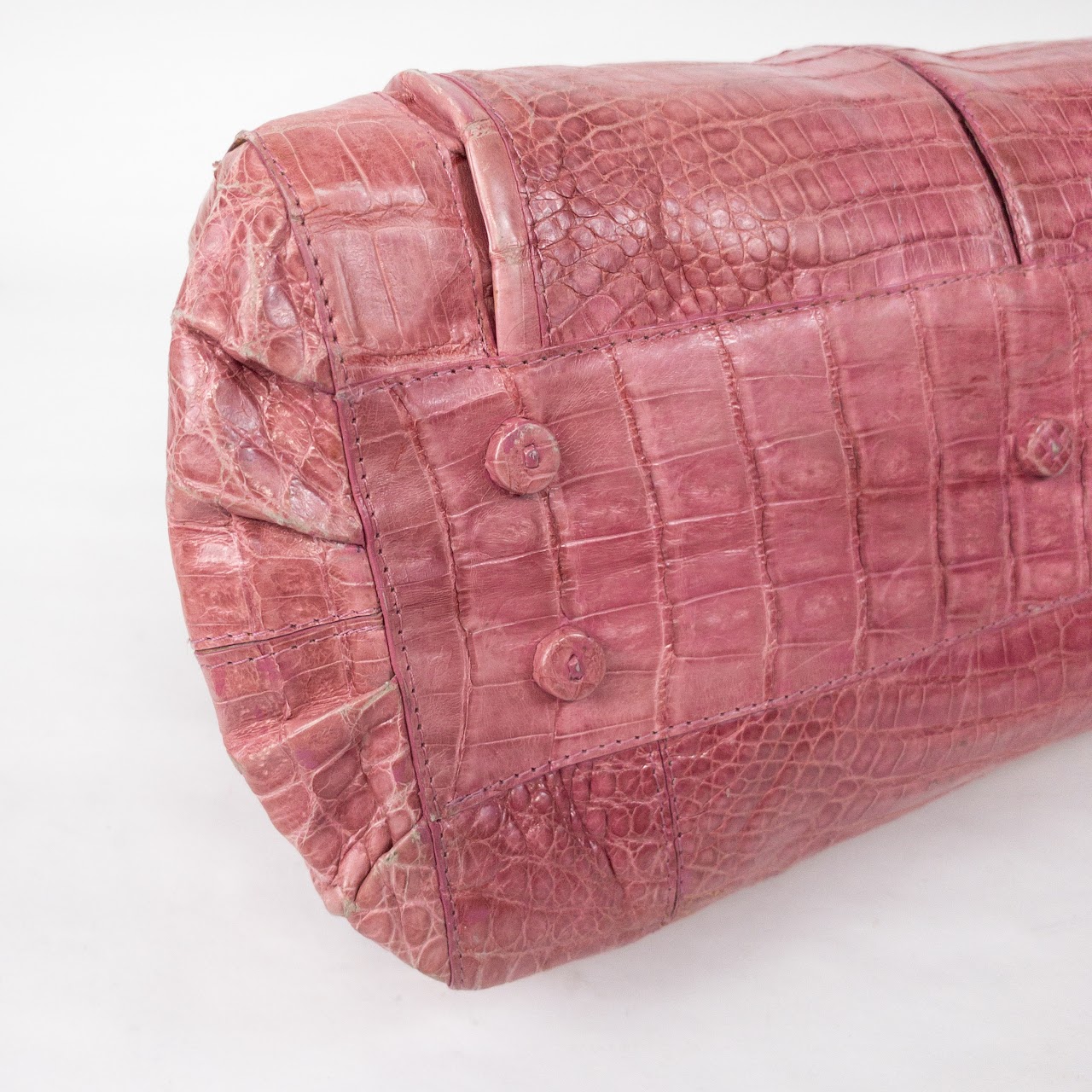 Nancy Gonzalez Pink Crocodile Hand Bag