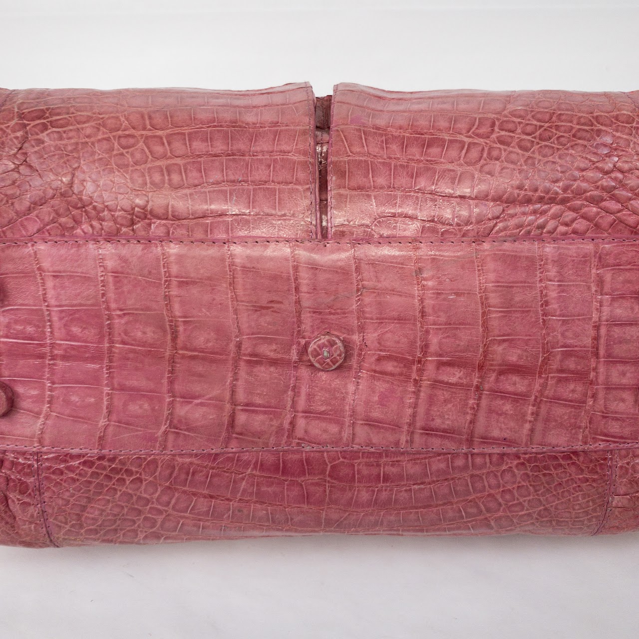 Nancy Gonzalez Pink Crocodile Hand Bag