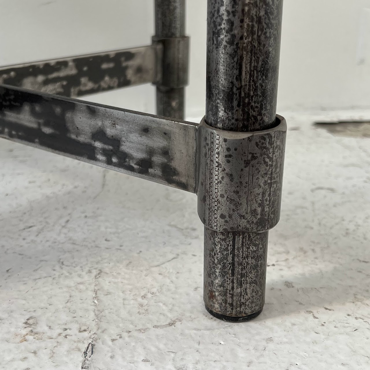 Steel X-Base End Table Pair