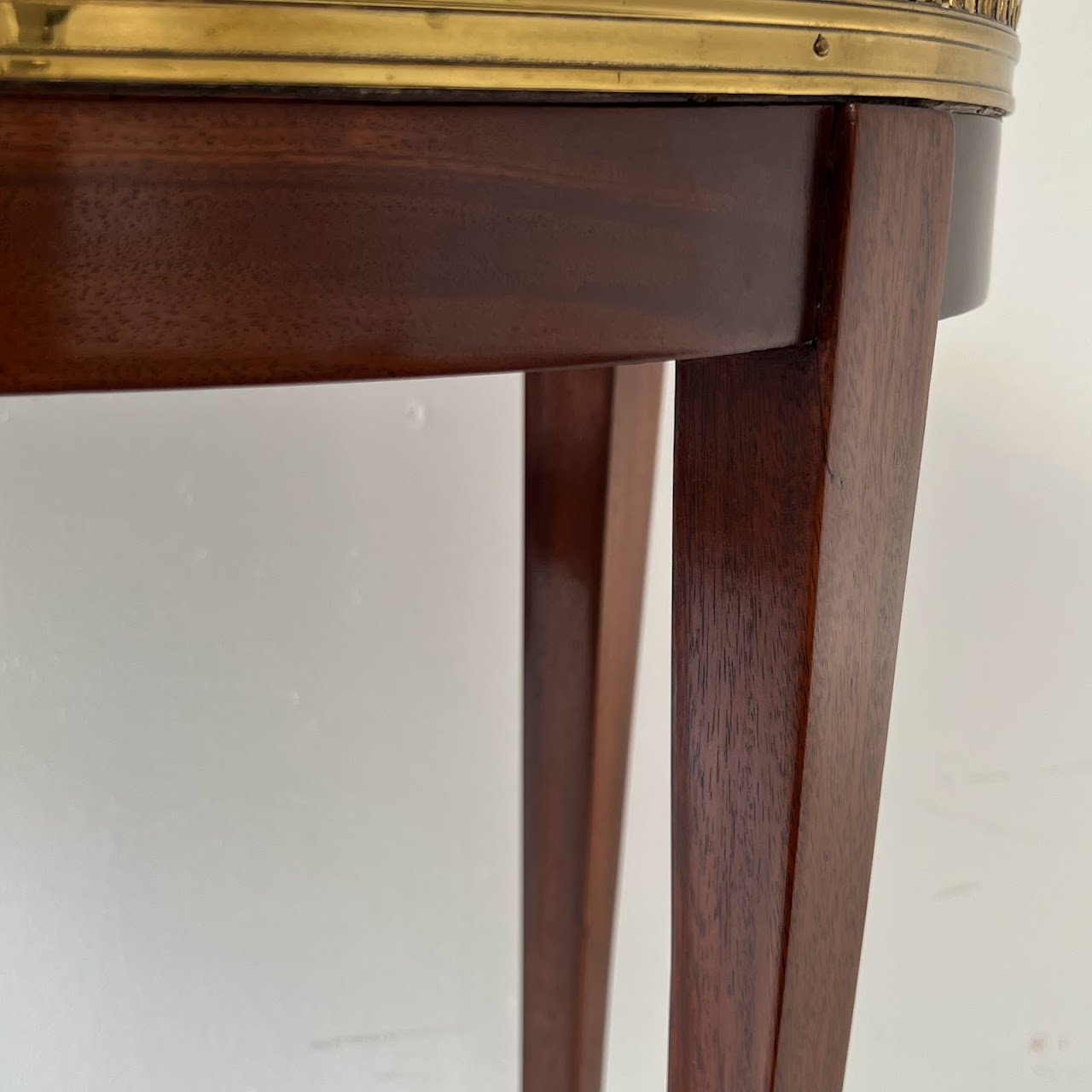 French Style Mahogany Hand Painted Oval Accent Table