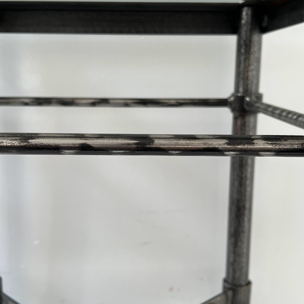 Steel X-Base End Table Pair