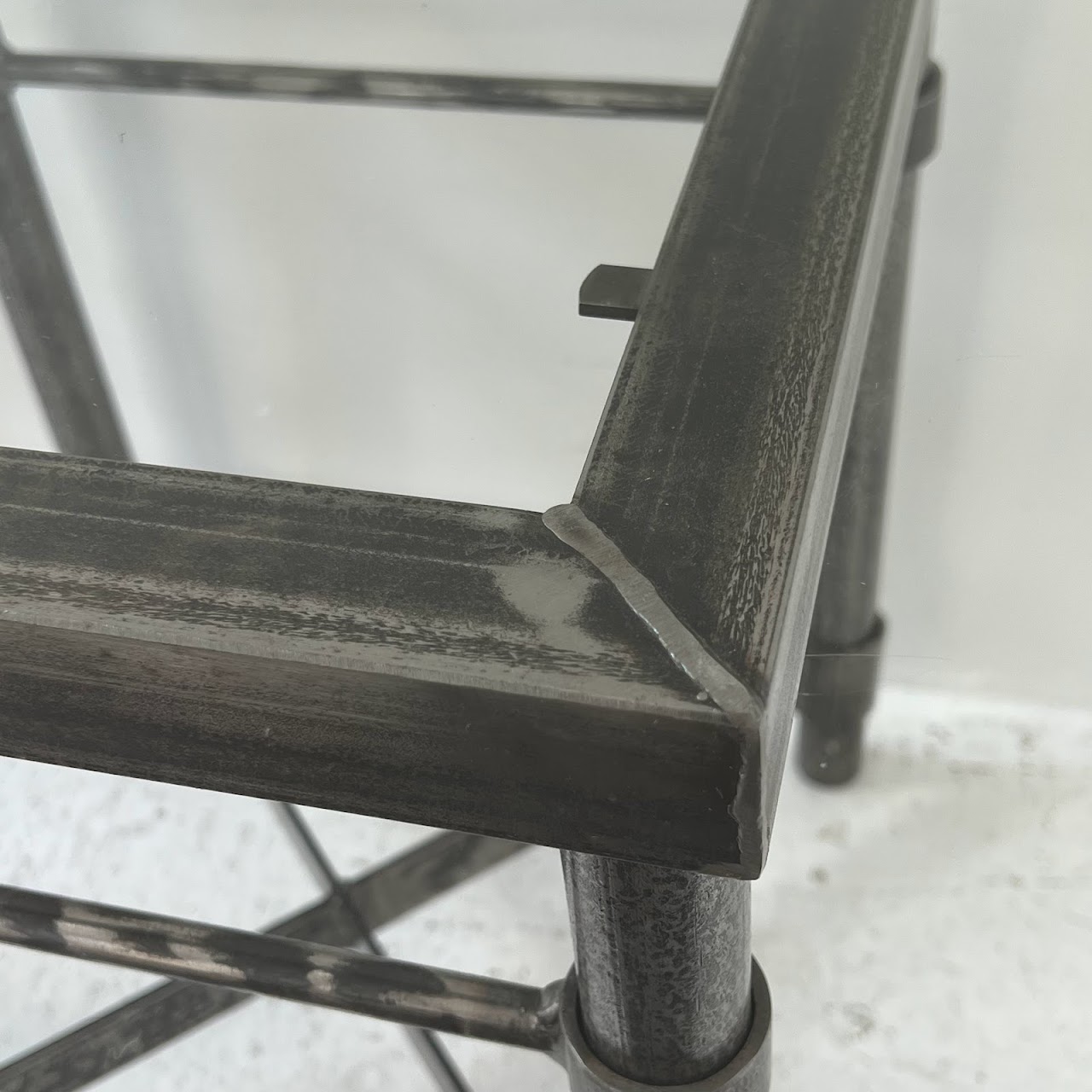 Steel X-Base End Table Pair