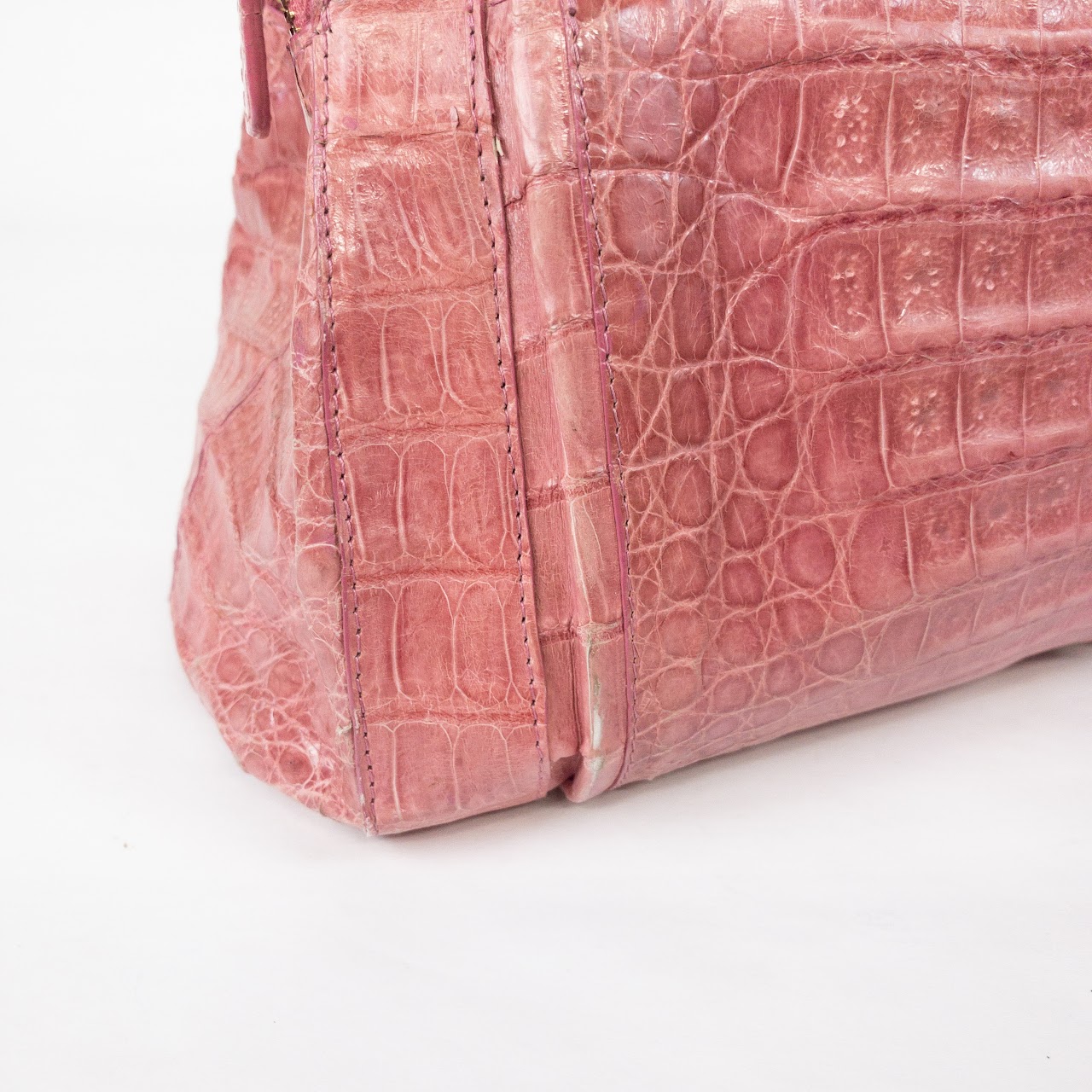 Nancy Gonzalez Pink Crocodile Hand Bag