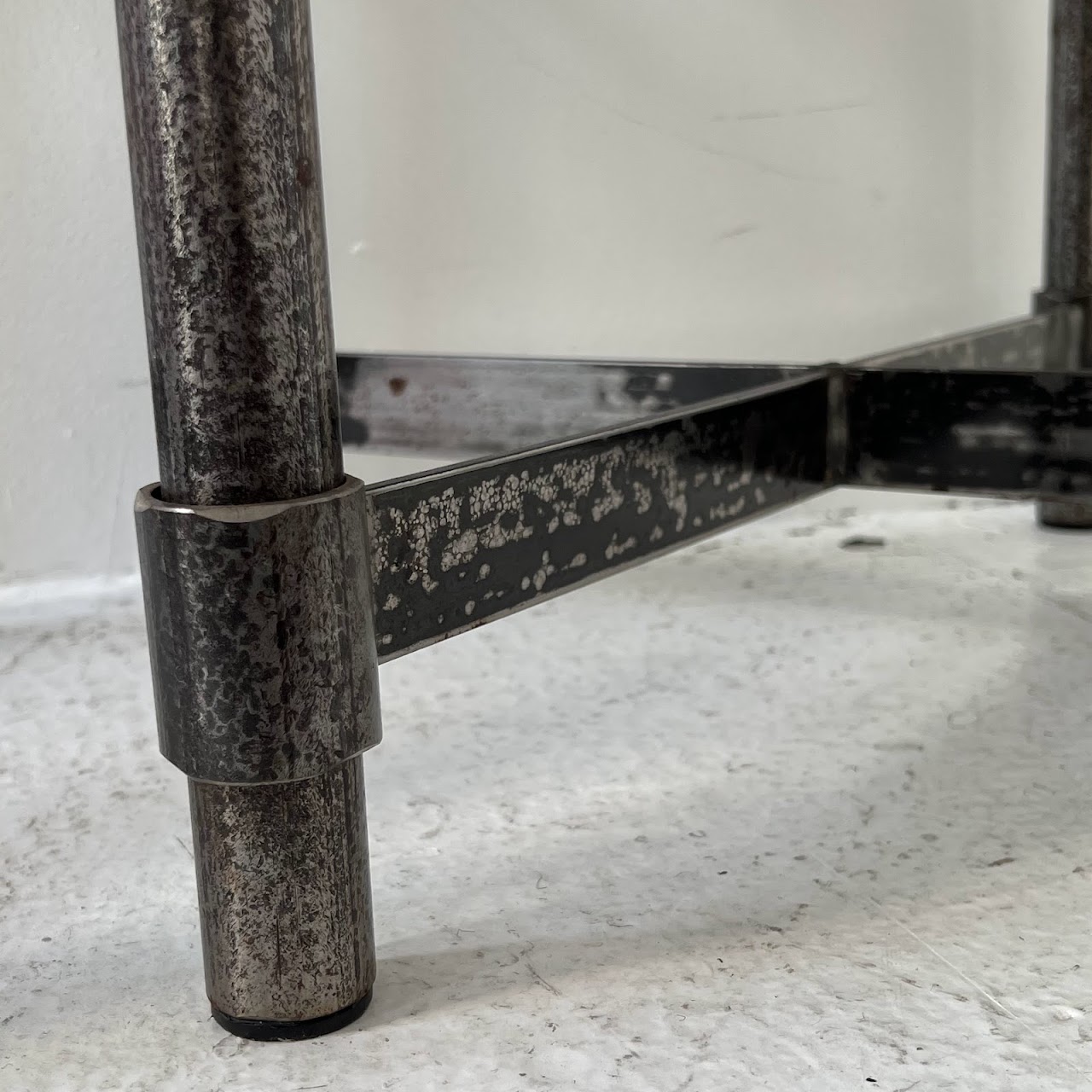 Steel X-Base End Table Pair