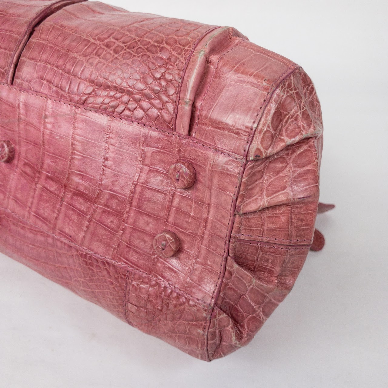 Nancy Gonzalez Pink Crocodile Hand Bag