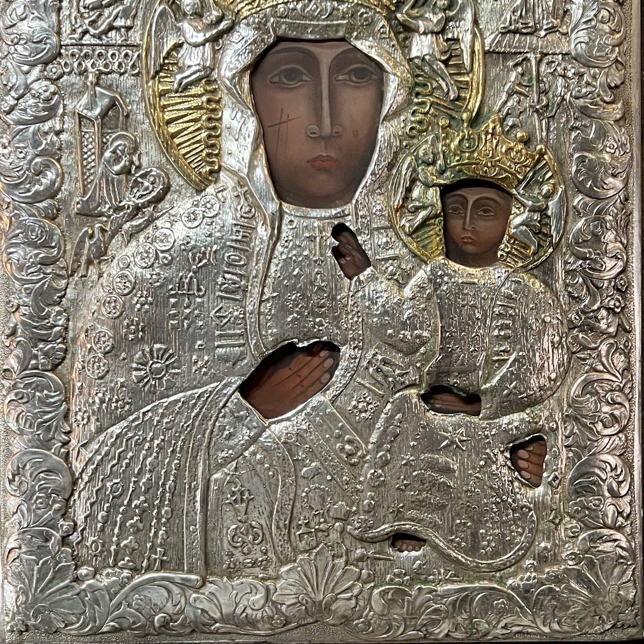 Our Lady of Czetocho Mixed Media Painting