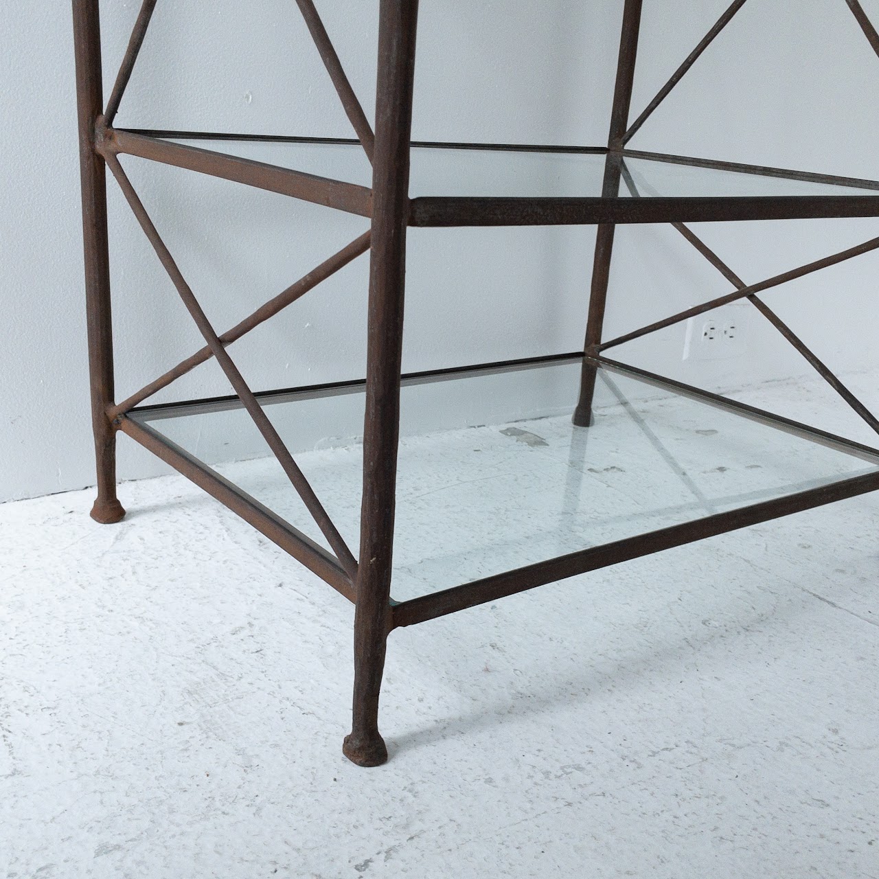 Wrought Iron & Glass Shelf