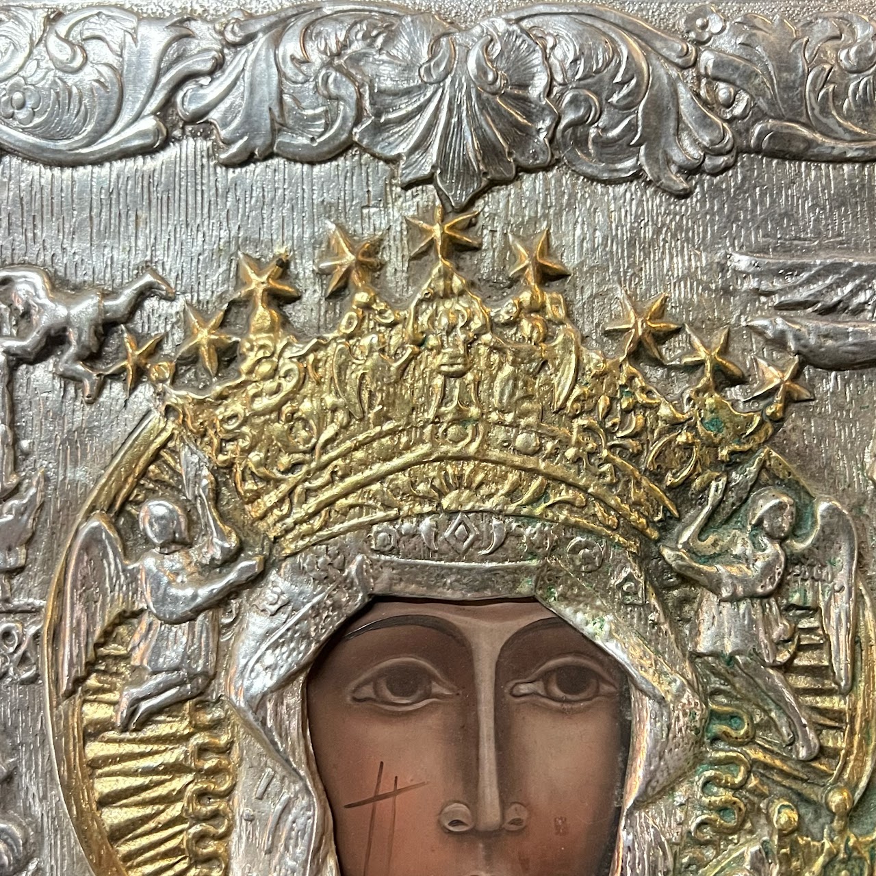 Our Lady of Czetocho Mixed Media Painting