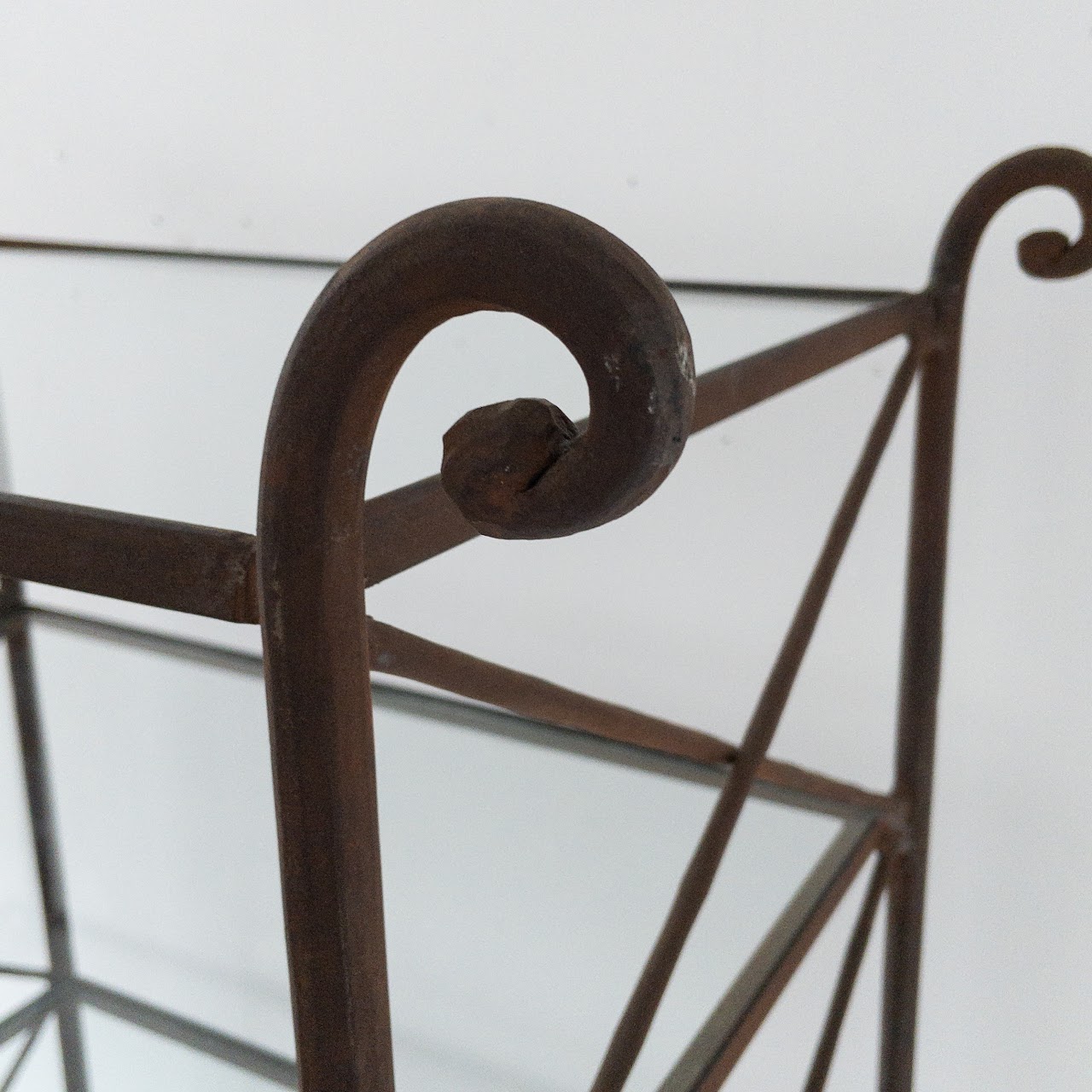 Wrought Iron & Glass Shelf