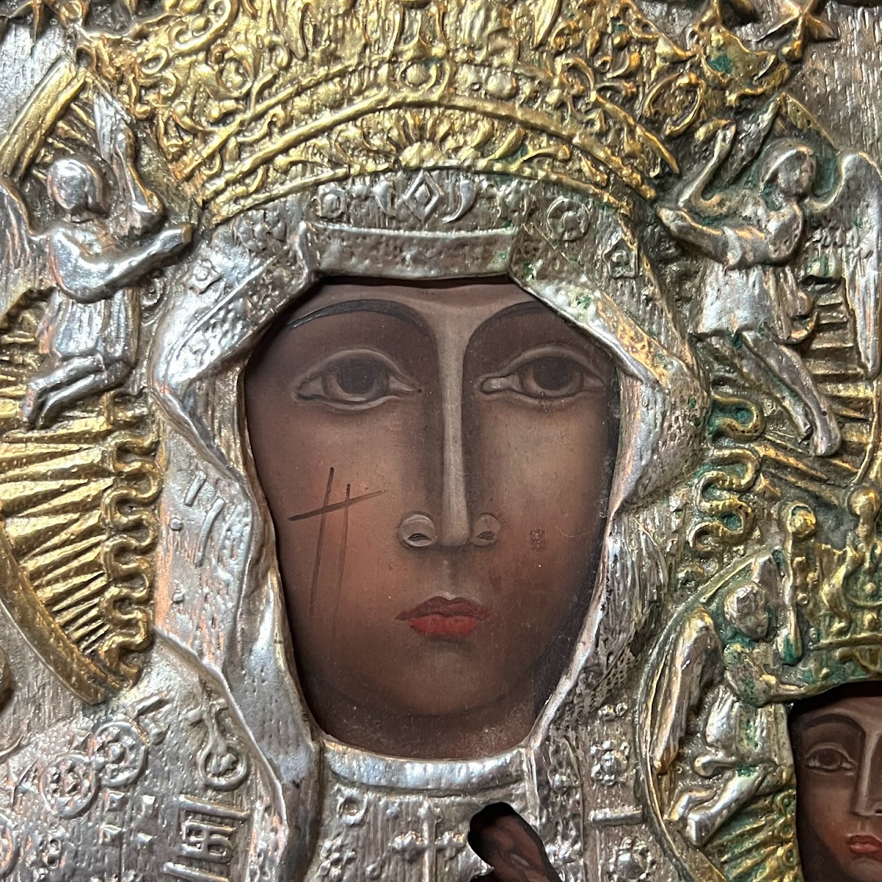 Our Lady of Czetocho Mixed Media Painting