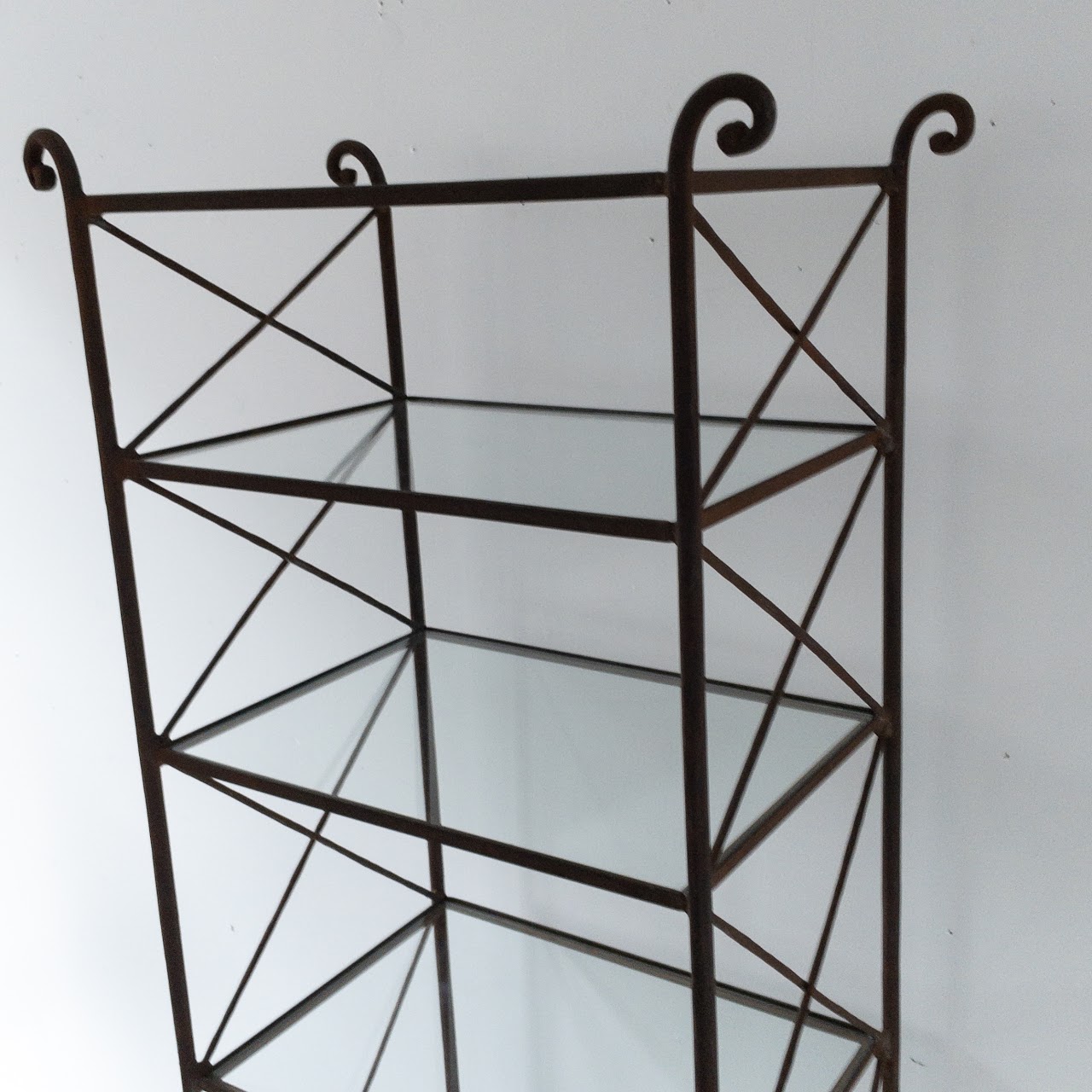 Wrought Iron & Glass Shelf