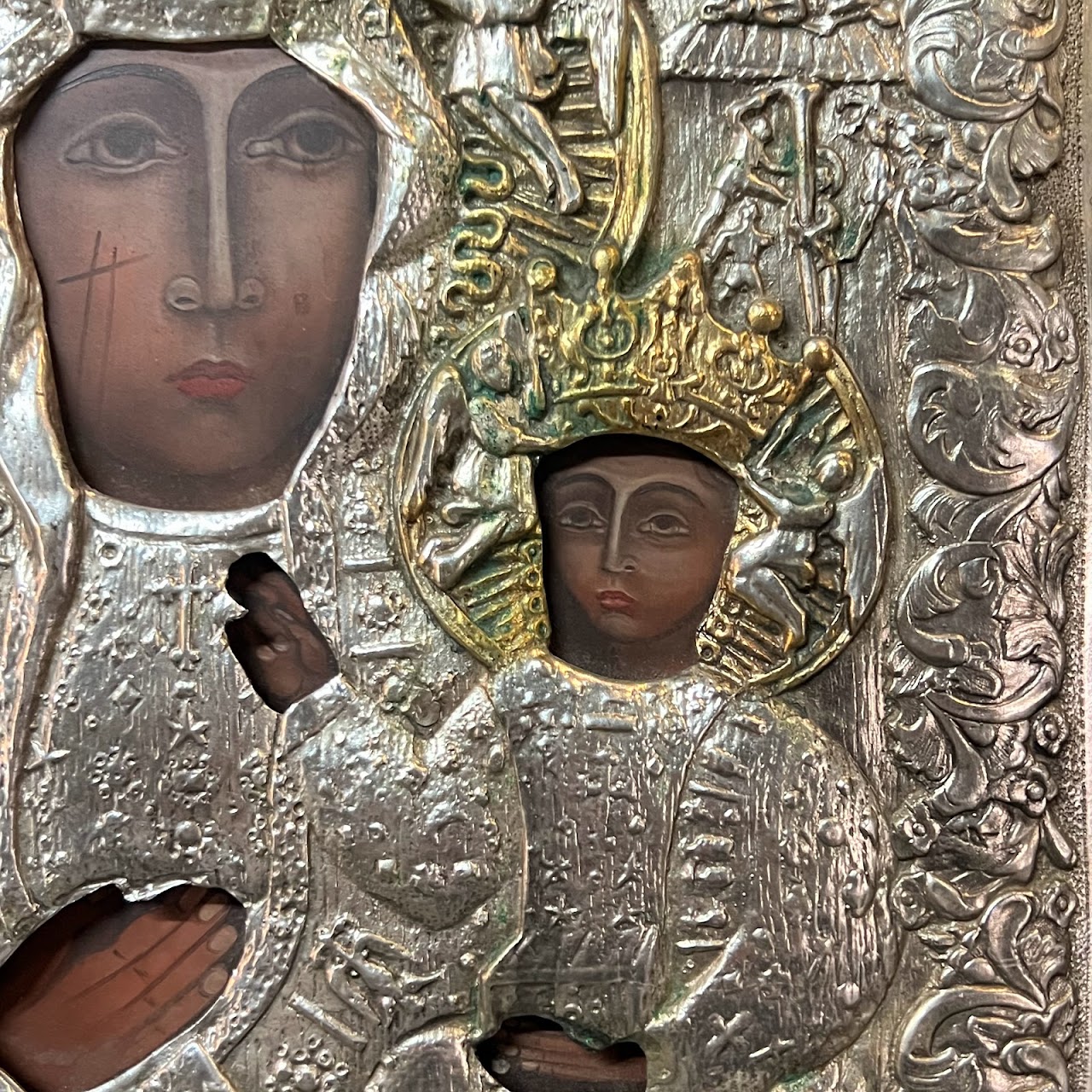 Our Lady of Czetocho Mixed Media Painting