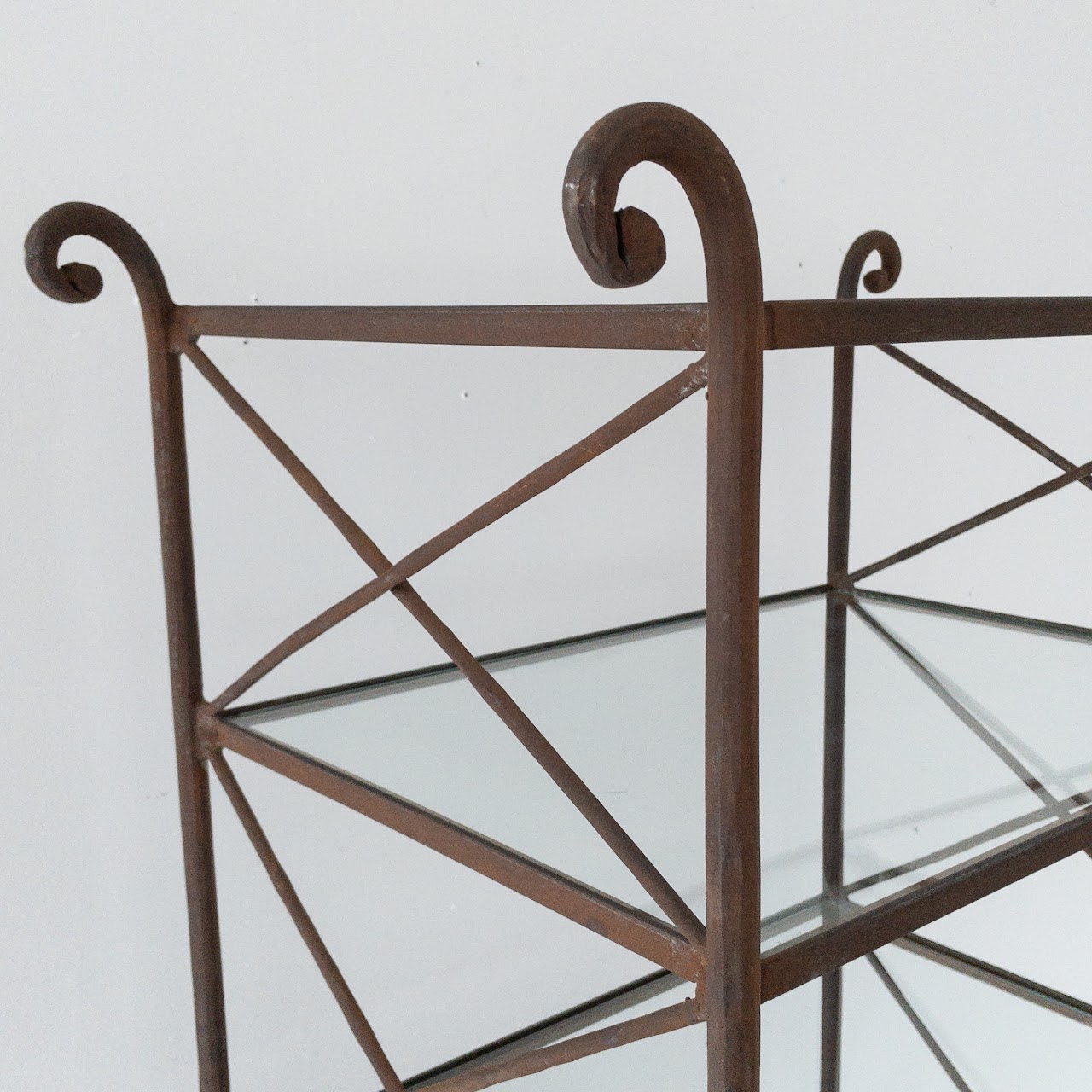 Wrought Iron & Glass Shelf