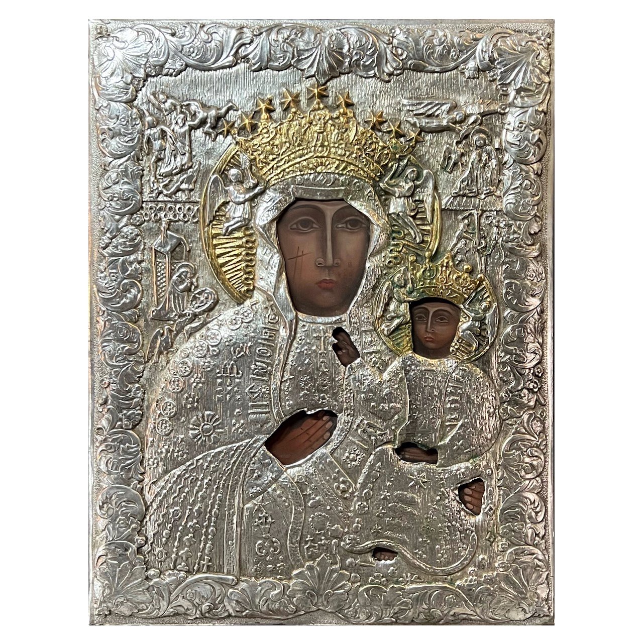 Our Lady of Czetocho Mixed Media Painting