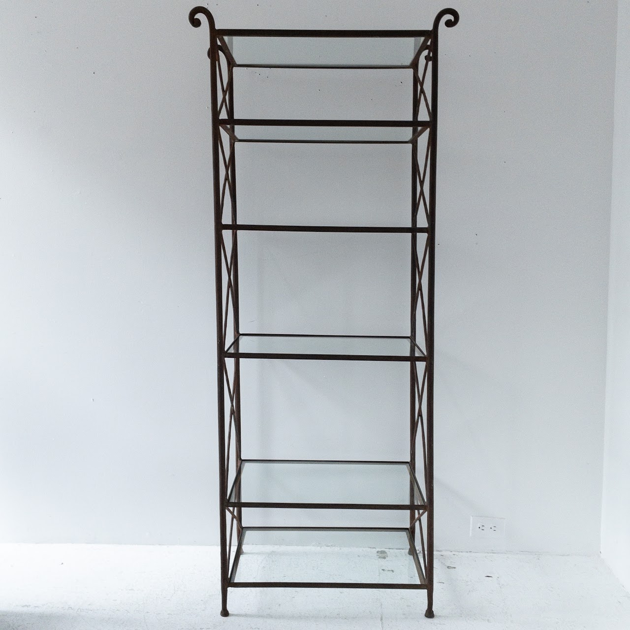 Wrought Iron & Glass Shelf