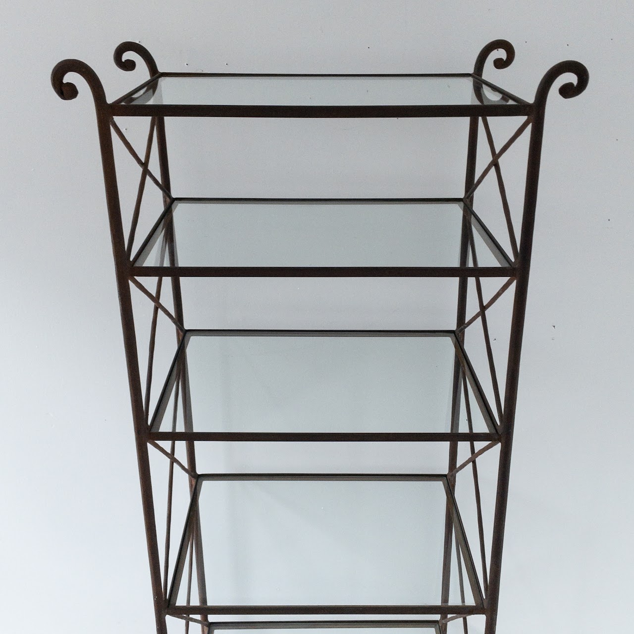 Wrought Iron & Glass Shelf